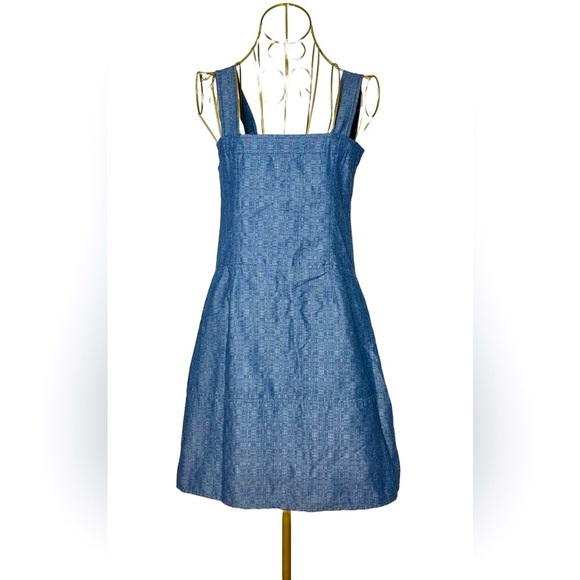Derek Lam Chambray Indigo Blue Denim Button Front Dress with Pockets, Size M (8) - Picture 5 of 16